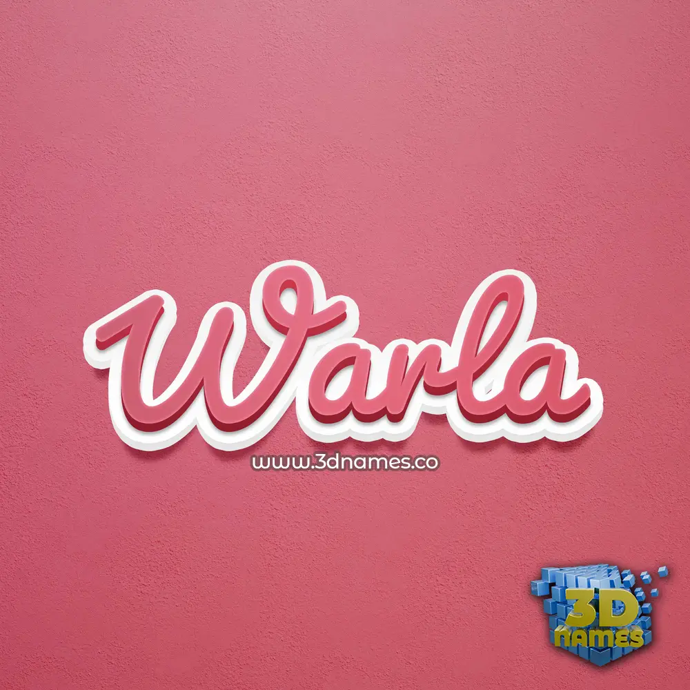 warla in Red Scribble style - 3D name wallpaper