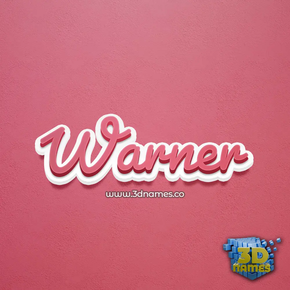 warner in Red Scribble style - 3D name wallpaper