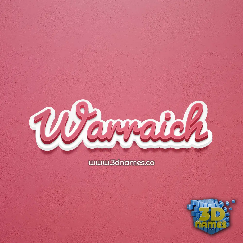 warraich in Red Scribble style - 3D name wallpaper