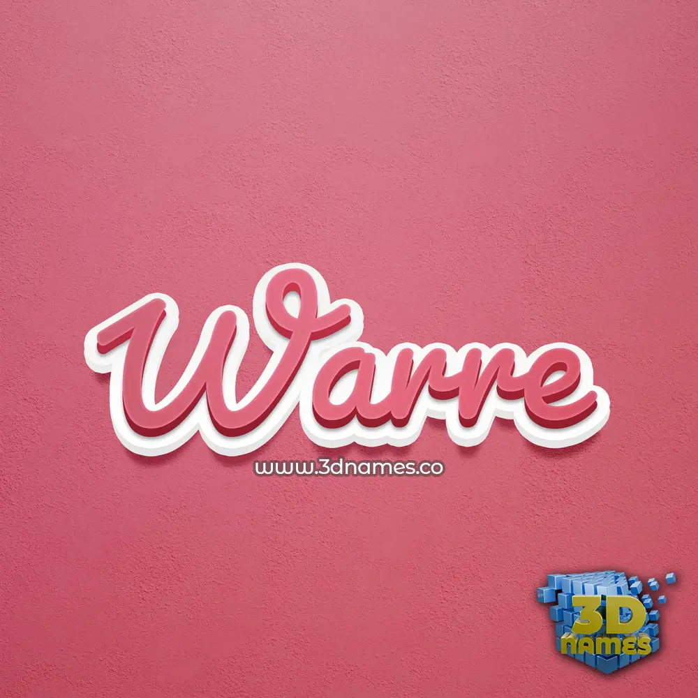 warre in Red Scribble style - 3D name wallpaper