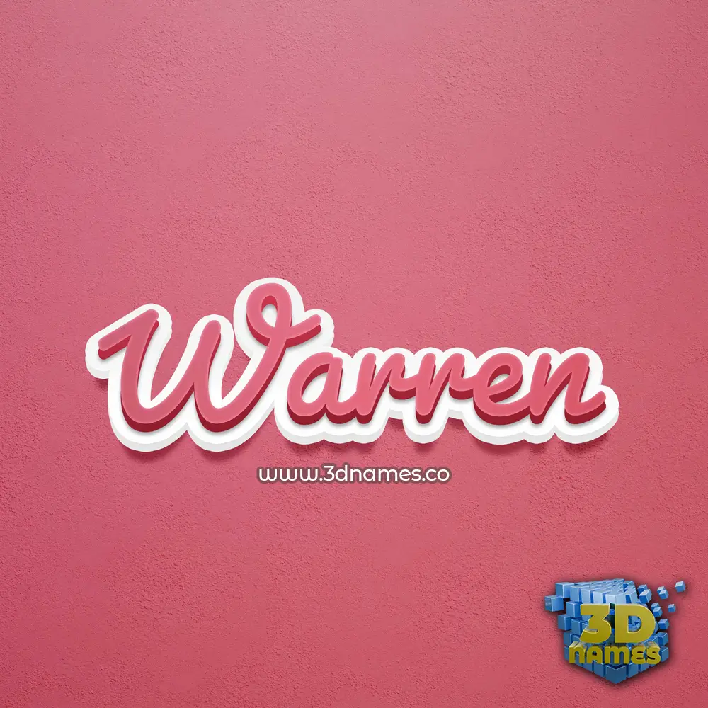 warren in Red Scribble style - 3D name wallpaper