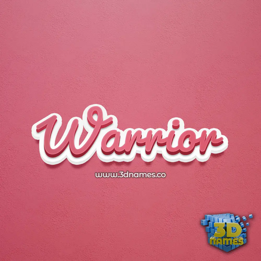 warrior in Red Scribble style - 3D name wallpaper