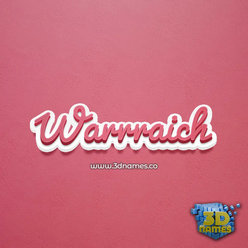 warrraich in Red Scribble style - 3D name wallpaper