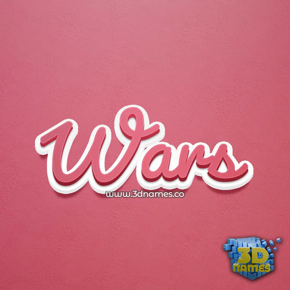wars in Red Scribble style - 3D name wallpaper