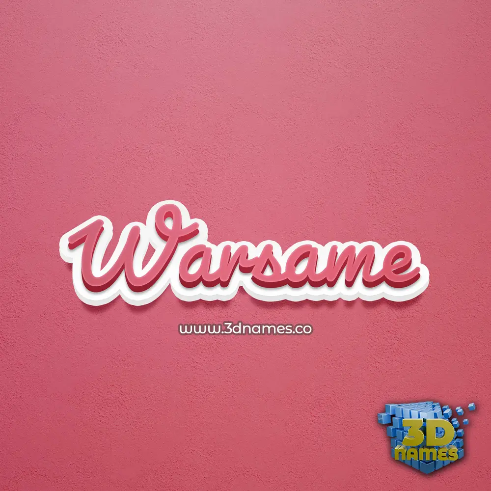 warsame in Red Scribble style - 3D name wallpaper