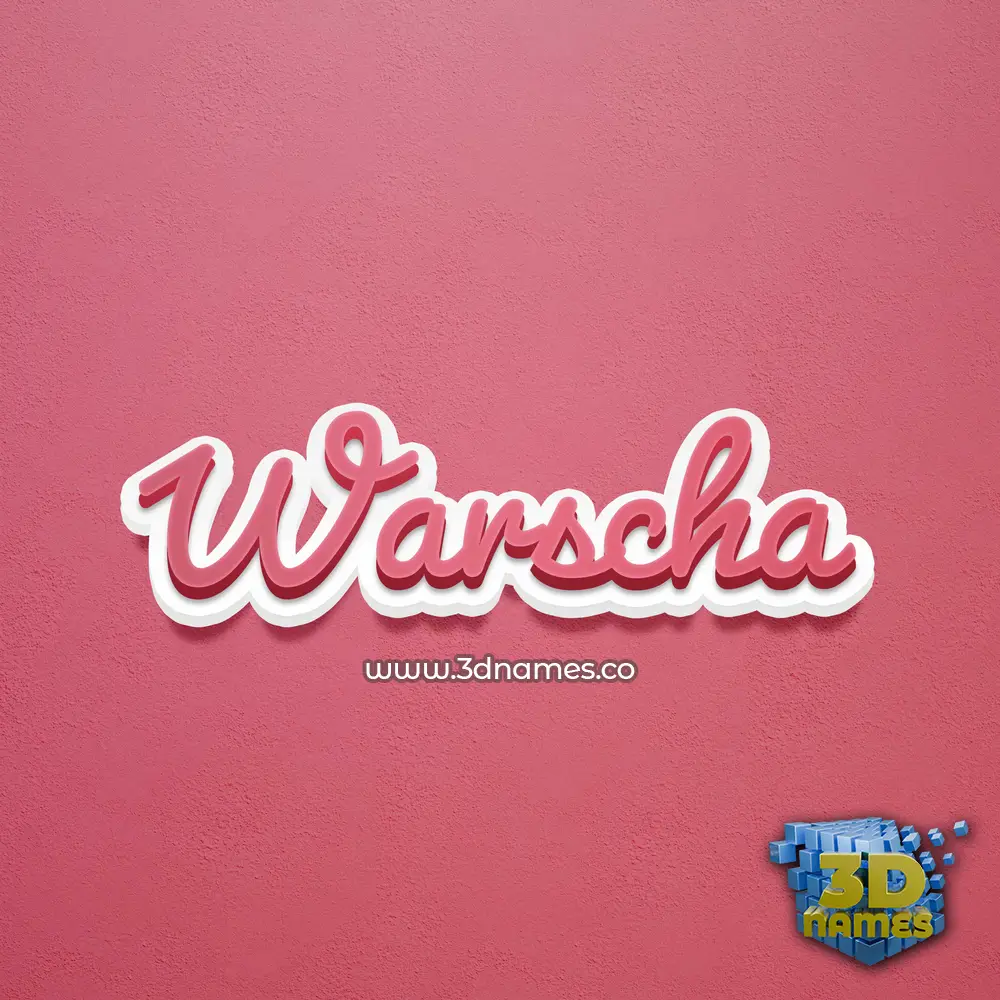 warscha in Red Scribble style - 3D name wallpaper