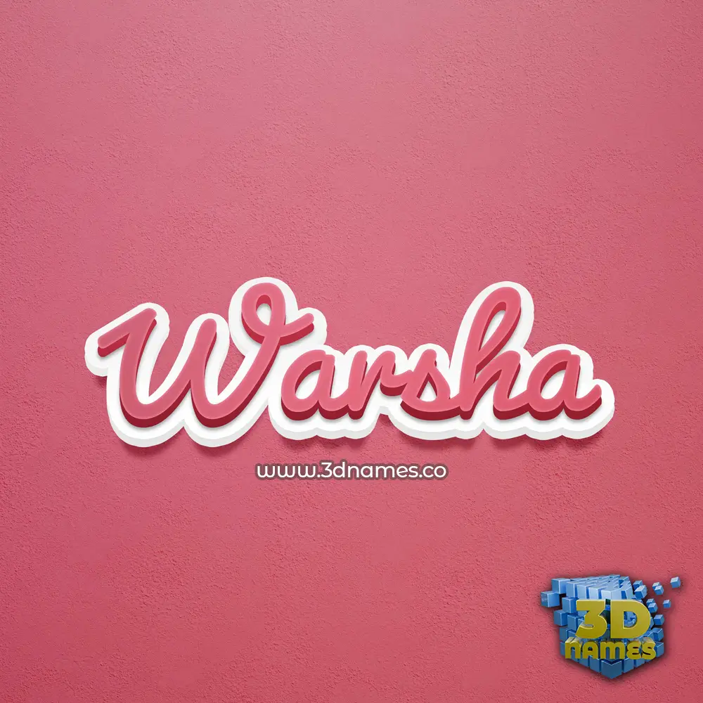 warsha in Red Scribble style - 3D name wallpaper