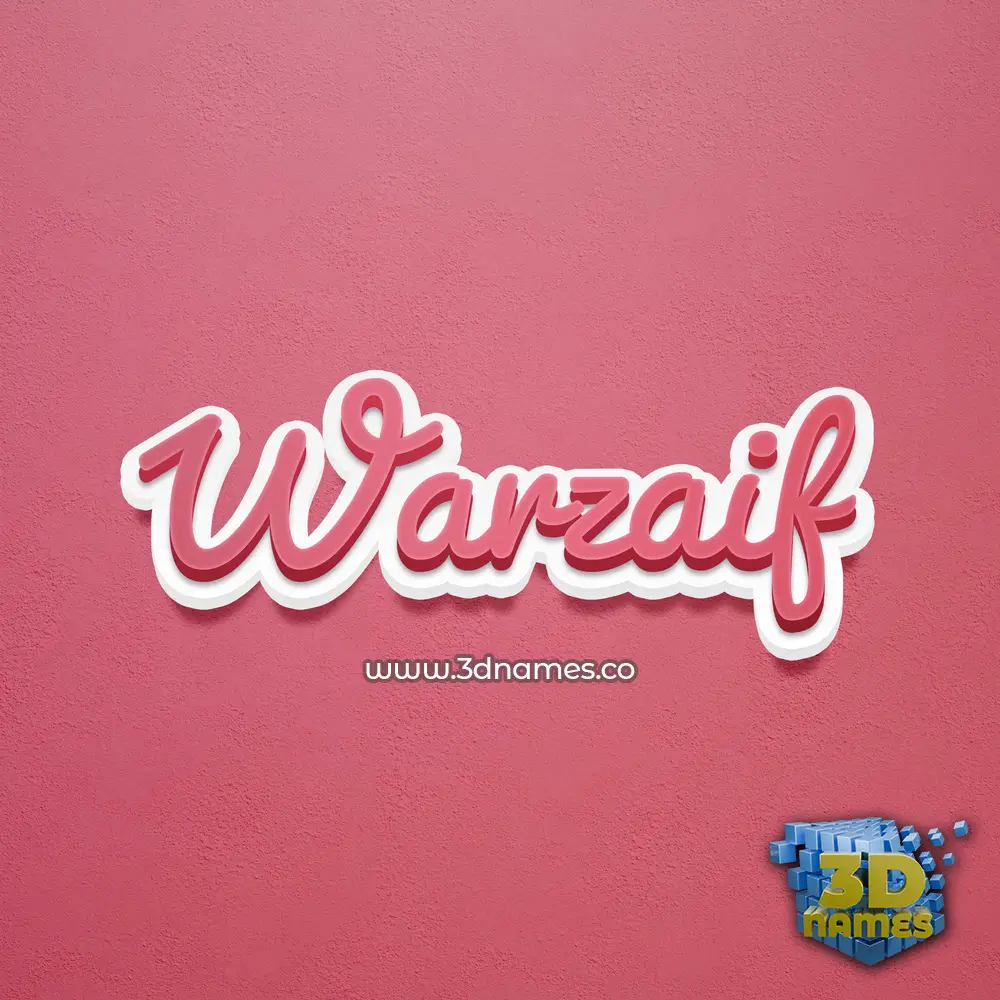 warzaif in Red Scribble style - 3D name wallpaper