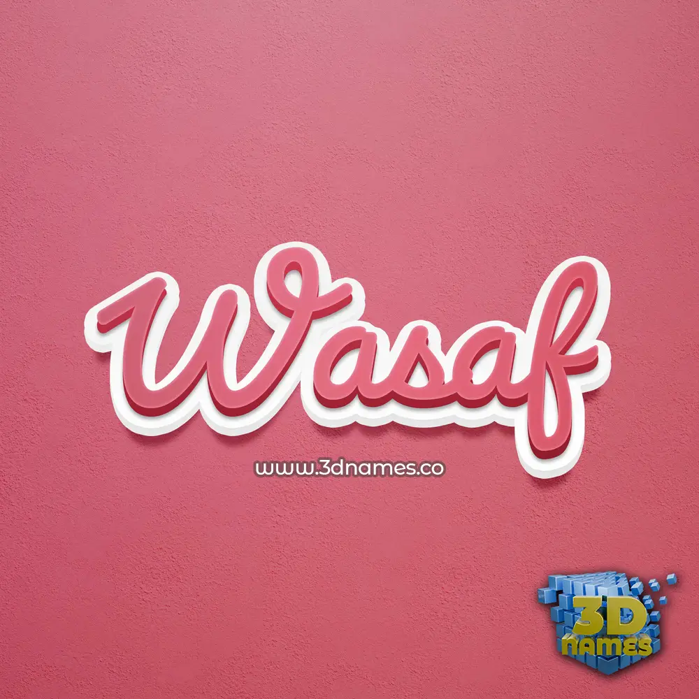 wasaf in Red Scribble style - 3D name wallpaper