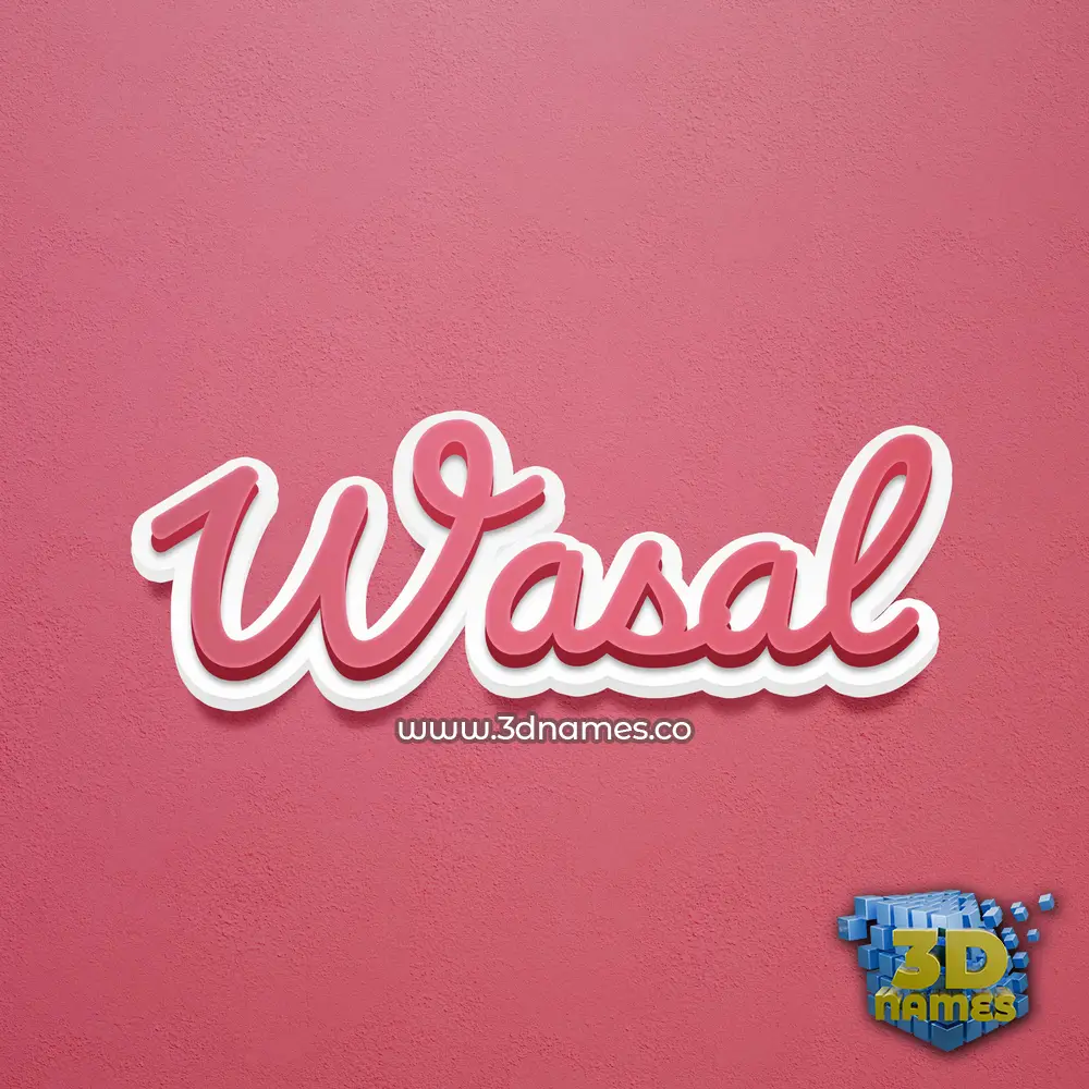 wasal in Red Scribble style - 3D name wallpaper