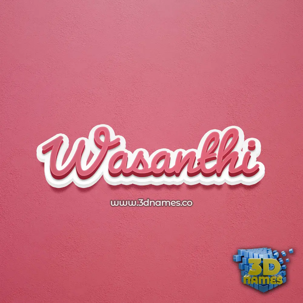 wasanthi in Red Scribble style - 3D name wallpaper