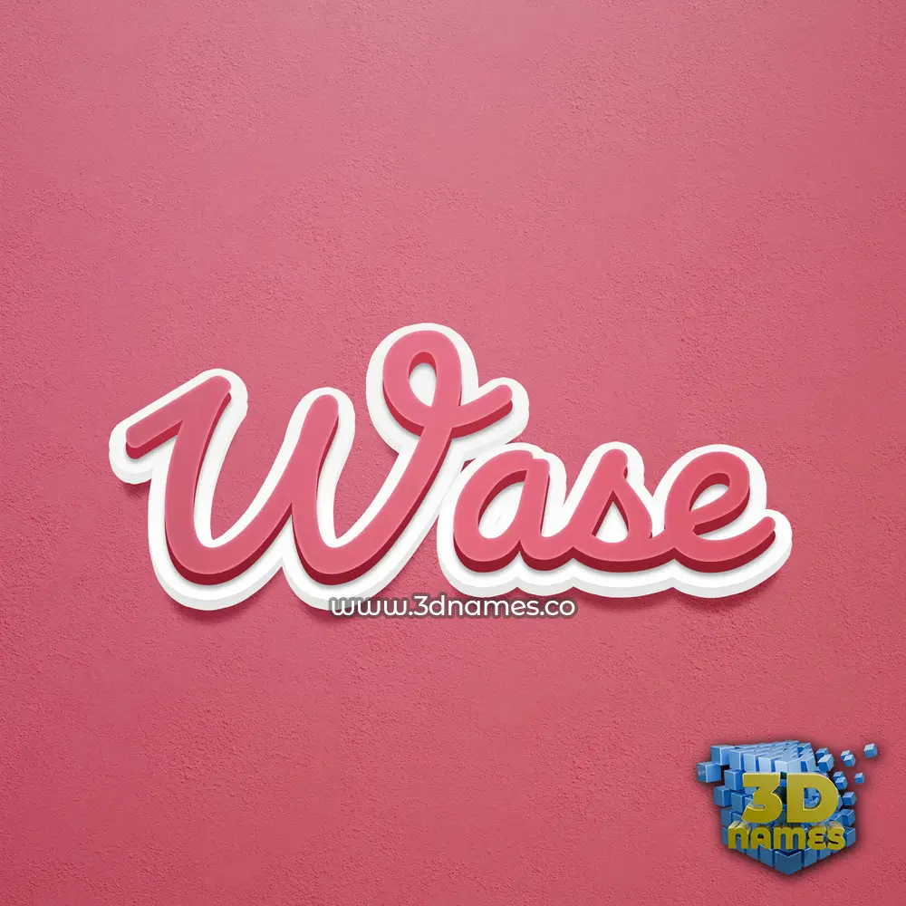 wase in Red Scribble style - 3D name wallpaper
