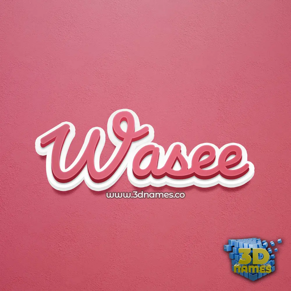 wasee in Red Scribble style - 3D name wallpaper