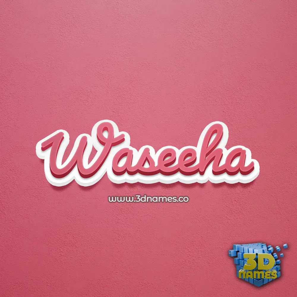 waseeha in Red Scribble style - 3D name wallpaper