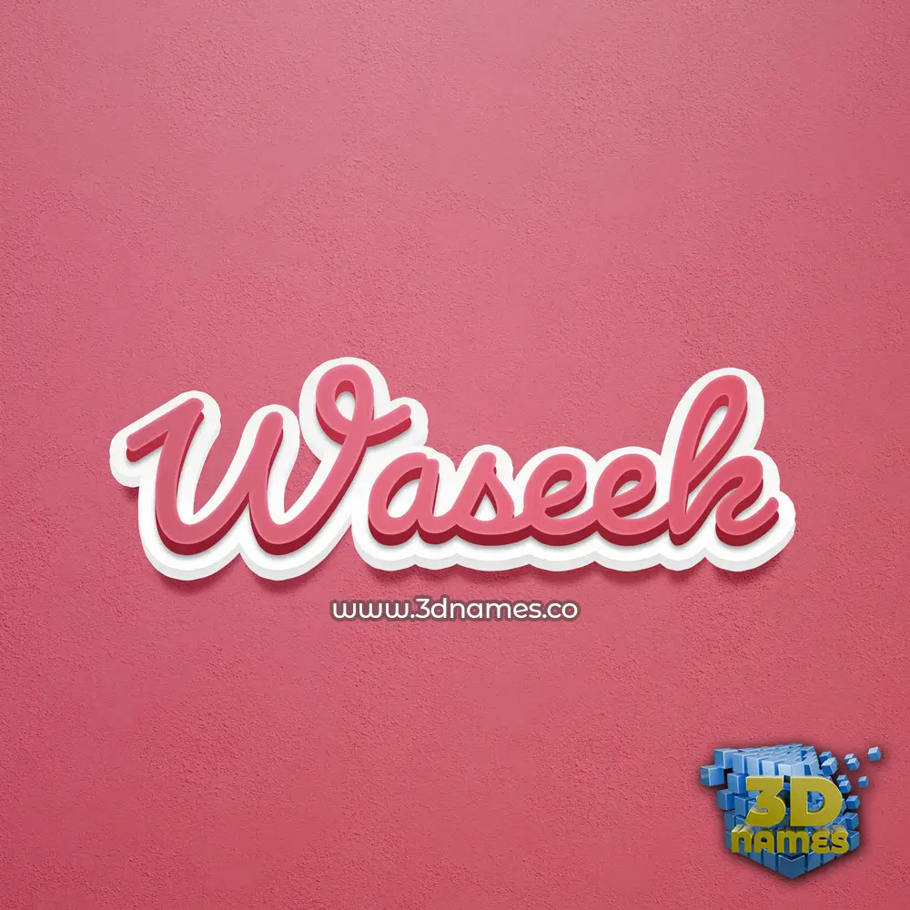 waseek in Red Scribble style - 3D name wallpaper