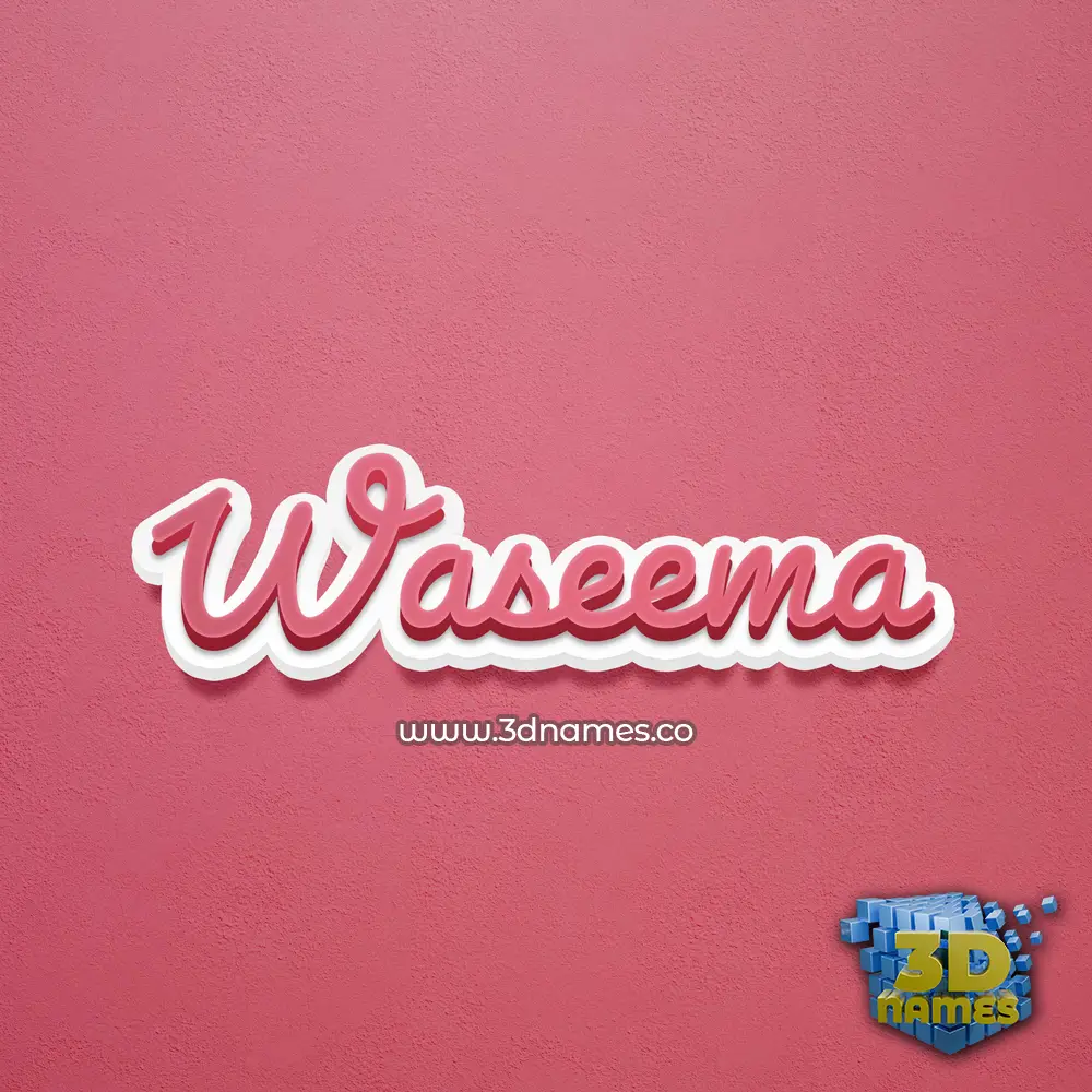 waseema in Red Scribble style - 3D name wallpaper