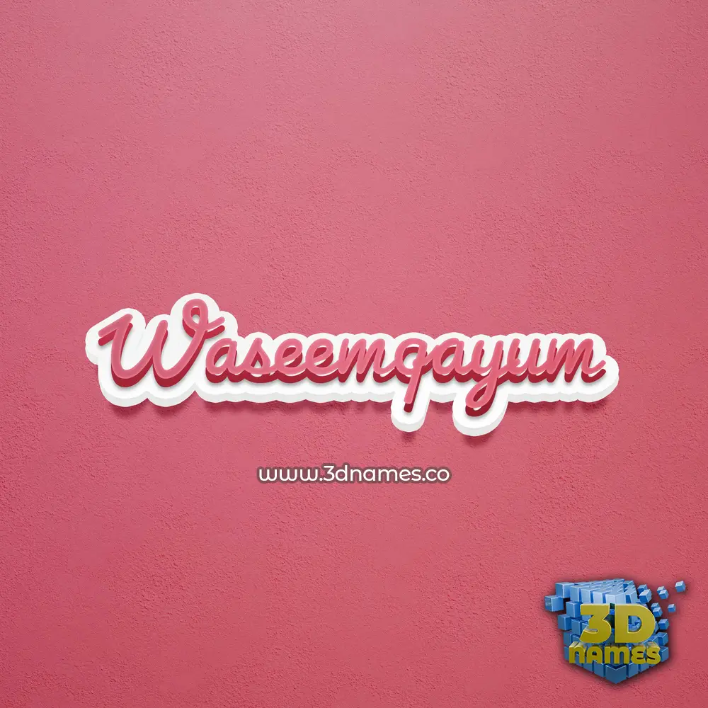 waseemqayum in Red Scribble style - 3D name wallpaper