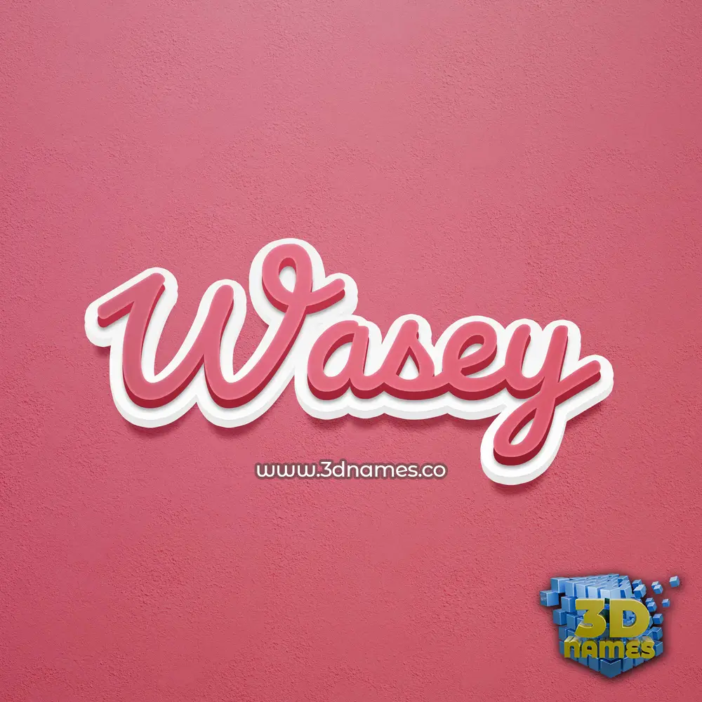 wasey in Red Scribble style - 3D name wallpaper