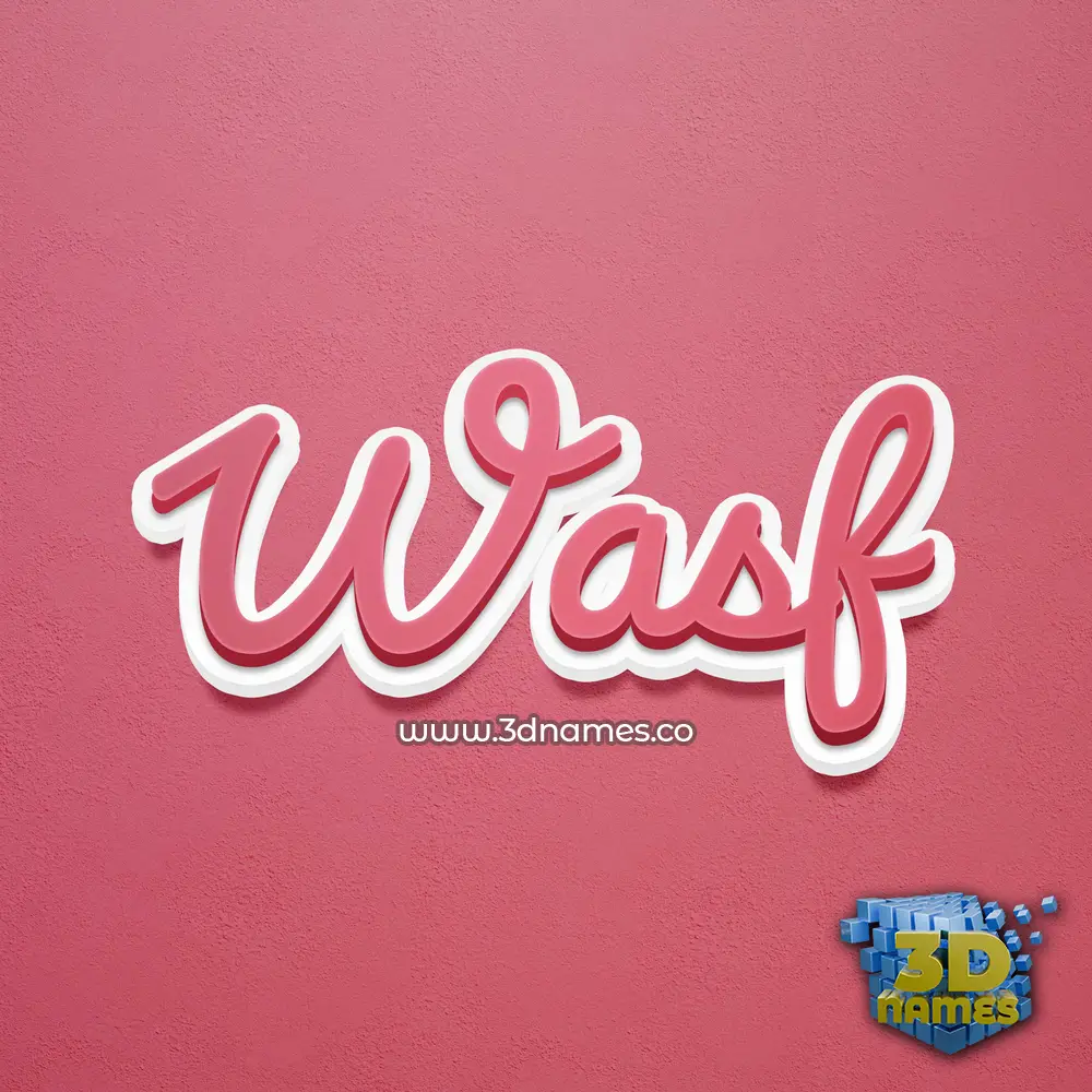 wasf in Red Scribble style - 3D name wallpaper