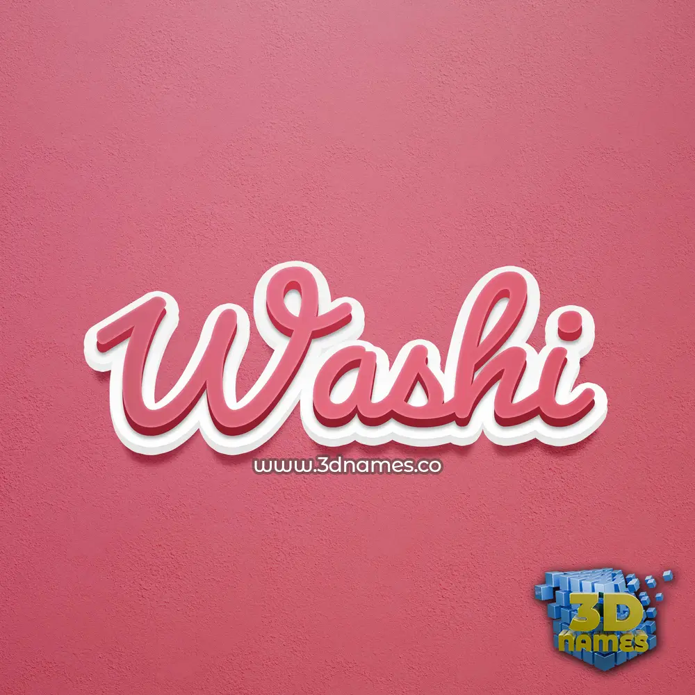 washi in Red Scribble style - 3D name wallpaper