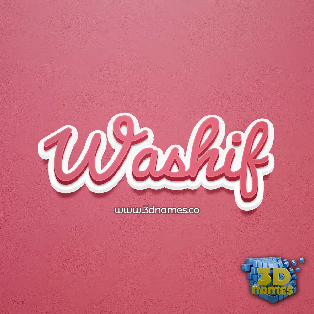 washif in Red Scribble style - 3D name wallpaper