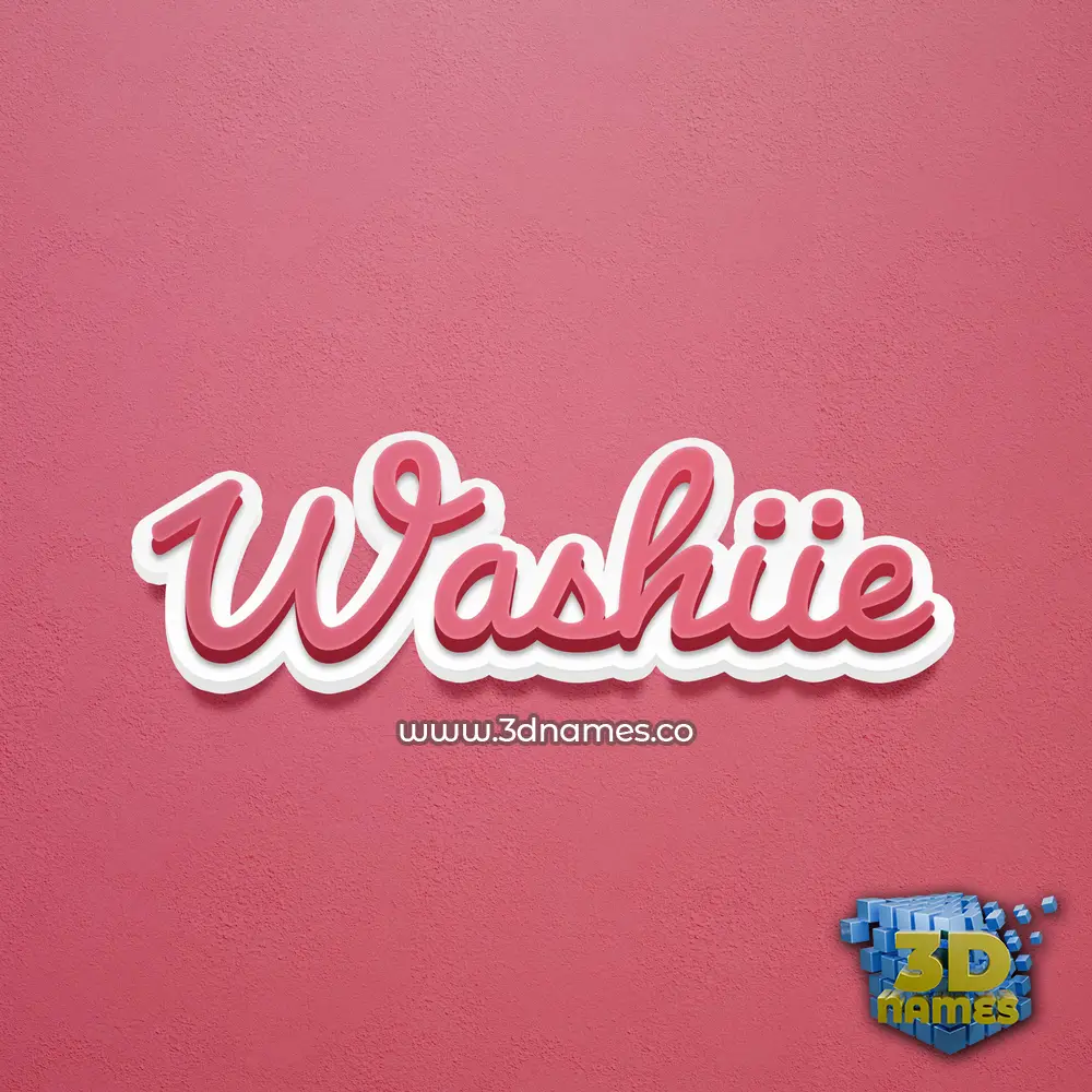 washiie in Red Scribble style - 3D name wallpaper