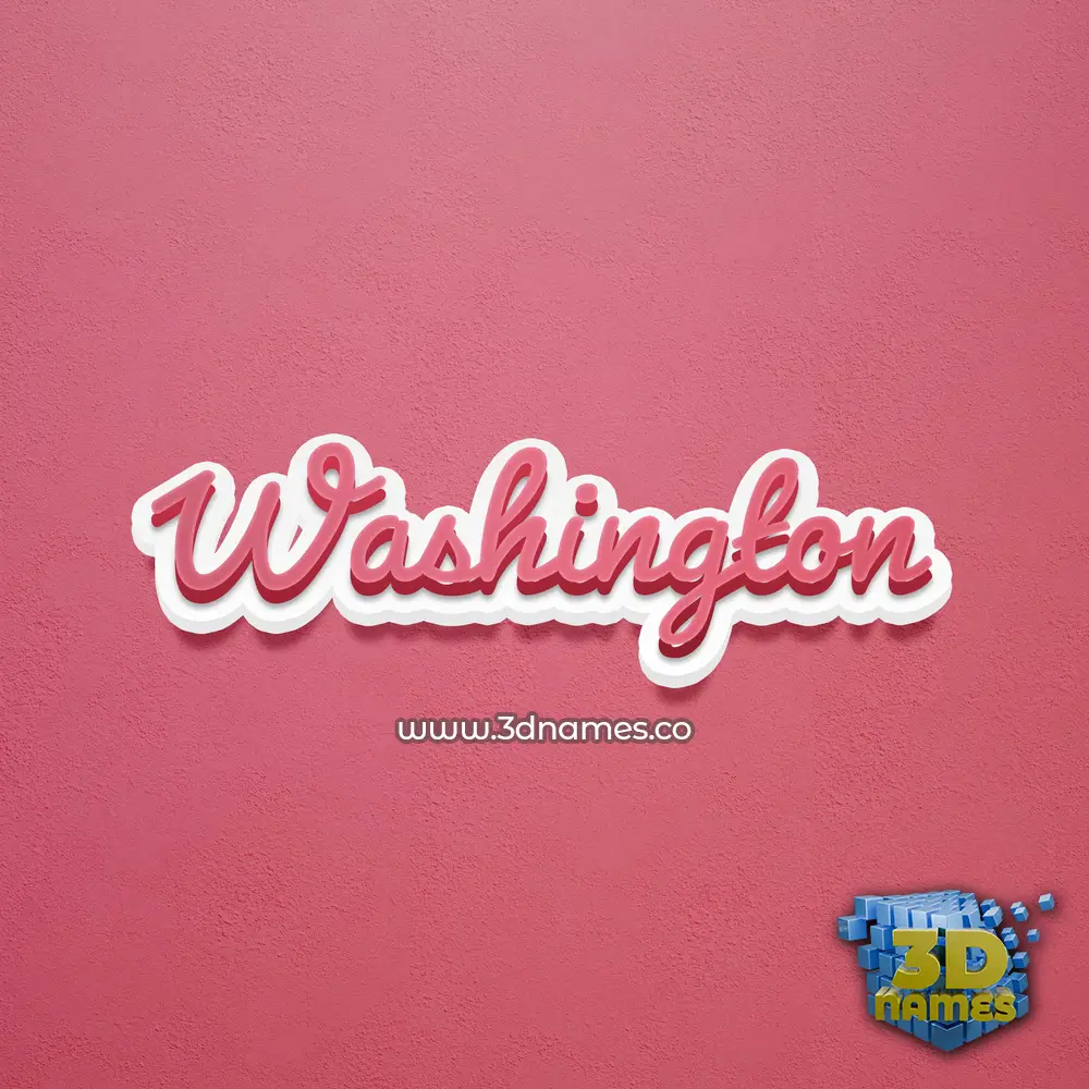 washington in Red Scribble style - 3D name wallpaper