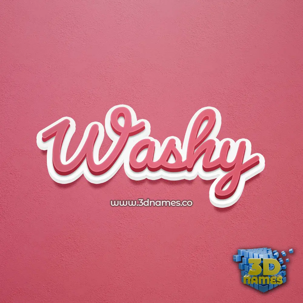 washy in Red Scribble style - 3D name wallpaper