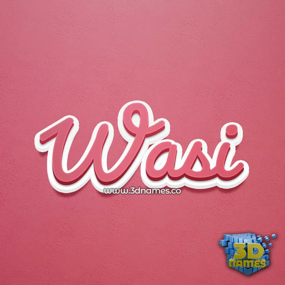 wasi in Red Scribble style - 3D name wallpaper