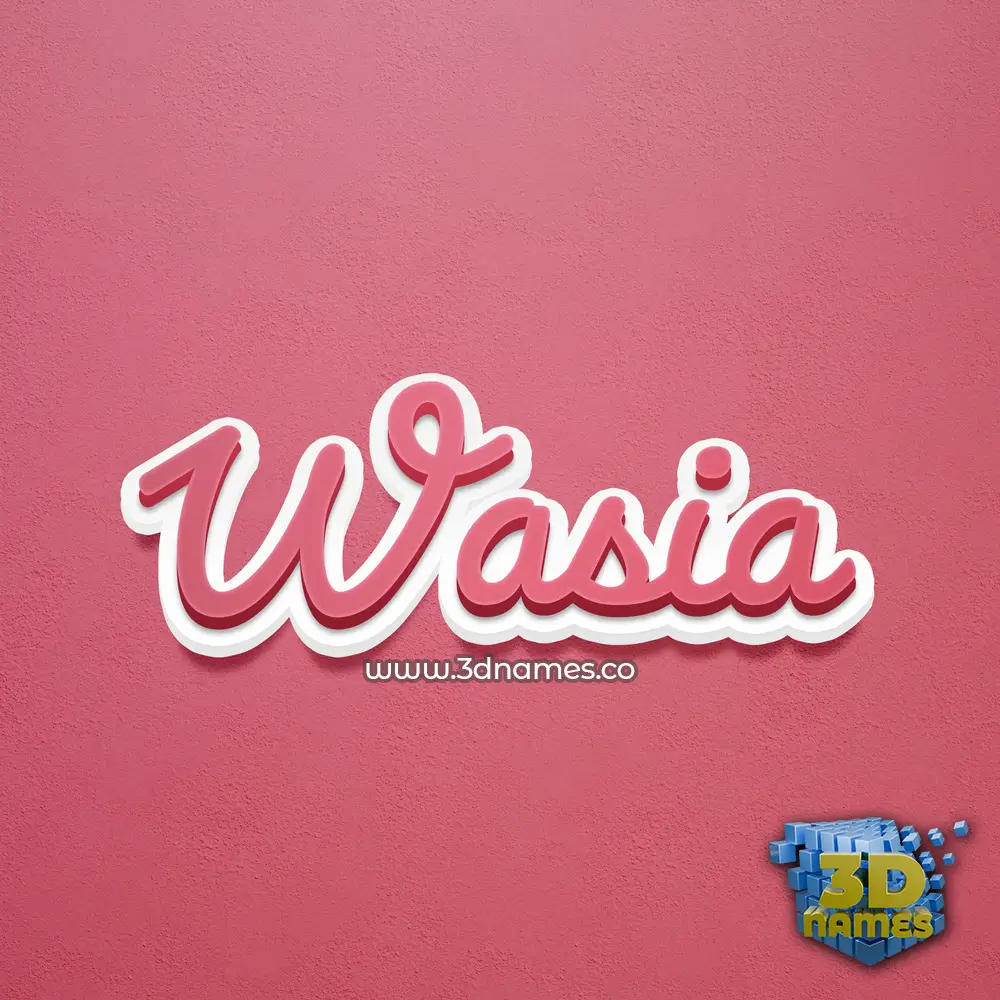wasia in Red Scribble style - 3D name wallpaper