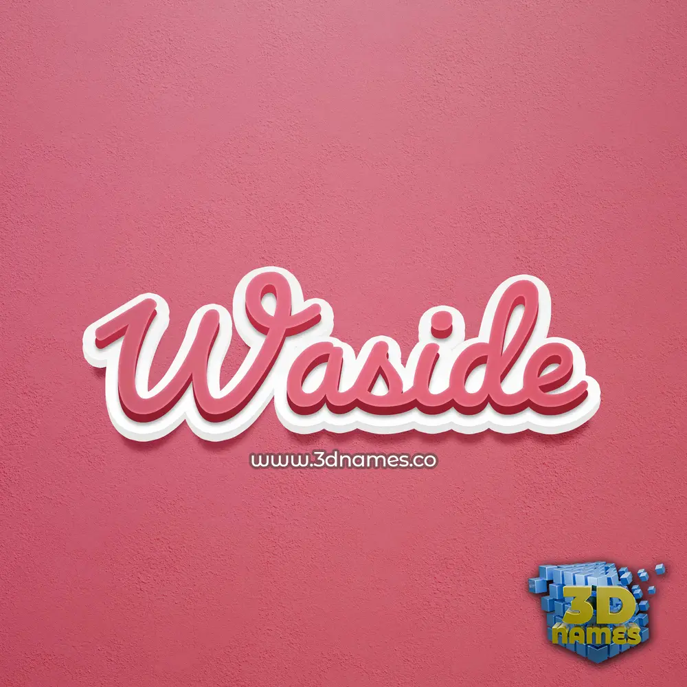 waside in Red Scribble style - 3D name wallpaper