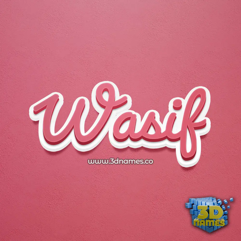 wasif in Red Scribble style - 3D name wallpaper