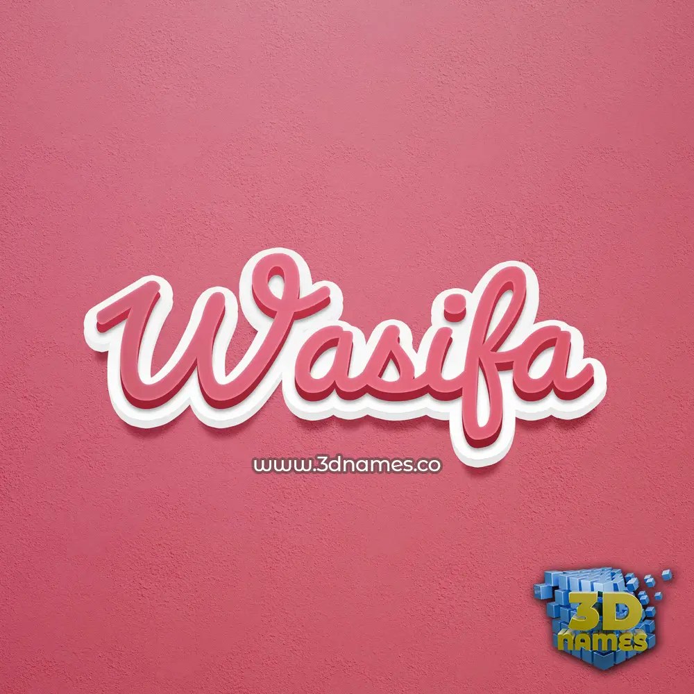 wasifa in Red Scribble style - 3D name wallpaper