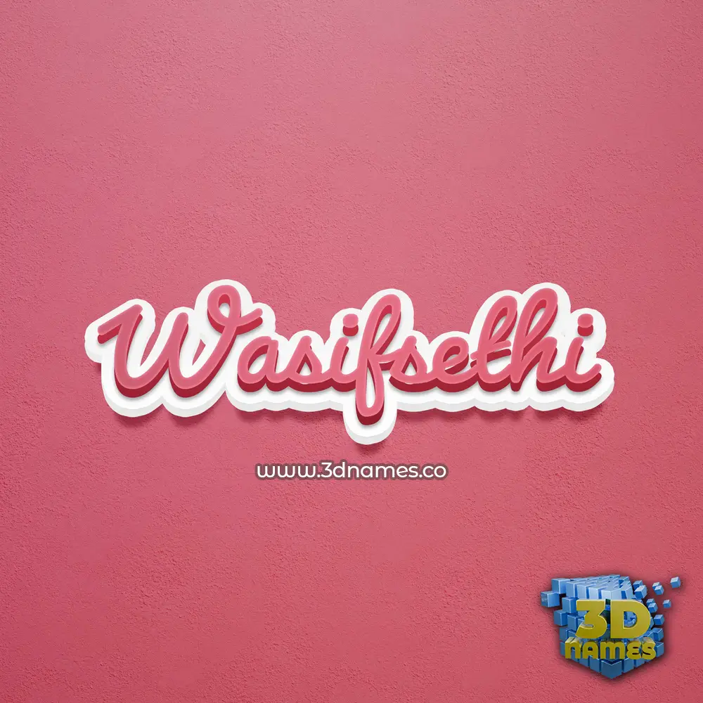 wasifsethi in Red Scribble style - 3D name wallpaper