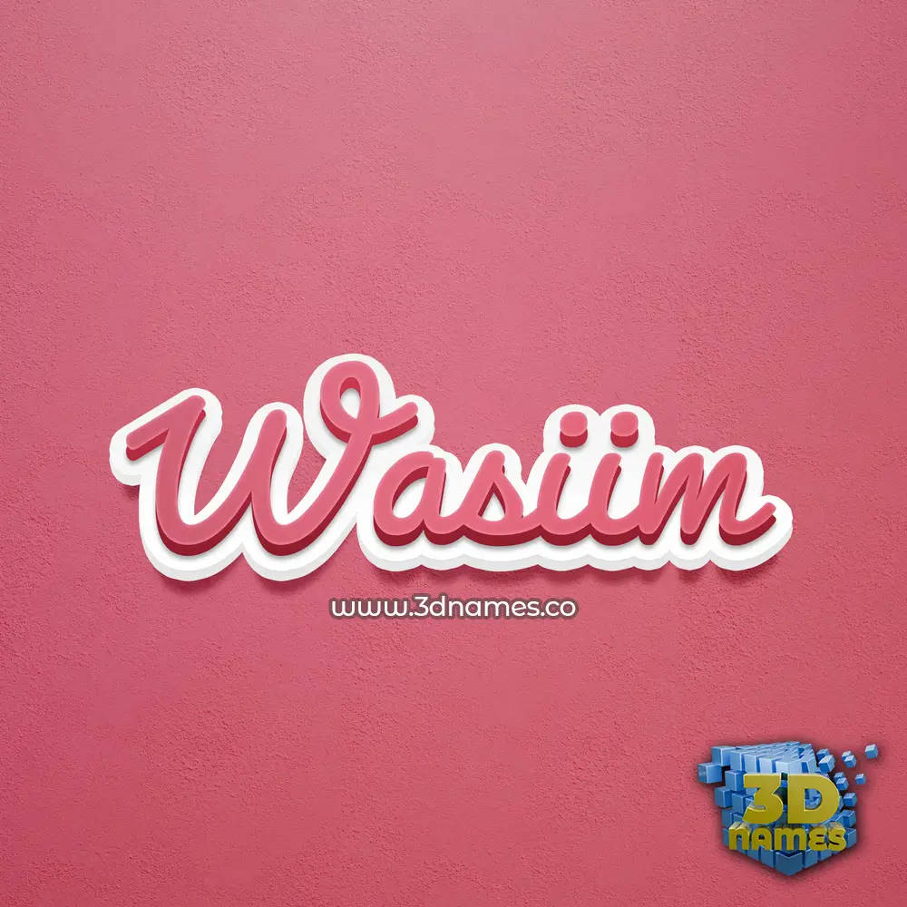 wasiim in Red Scribble style - 3D name wallpaper