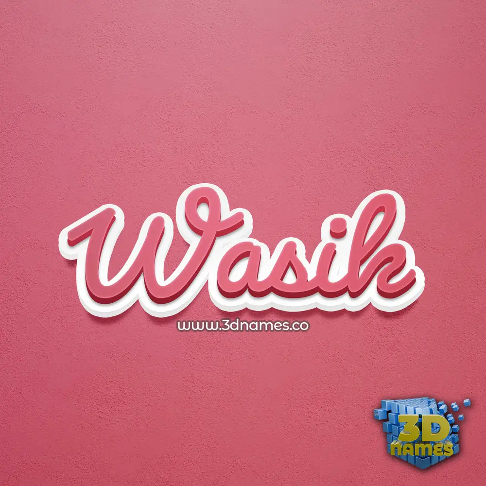 wasik in Red Scribble style - 3D name wallpaper