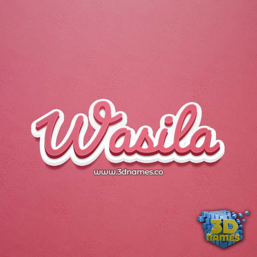 wasila in Red Scribble style - 3D name wallpaper