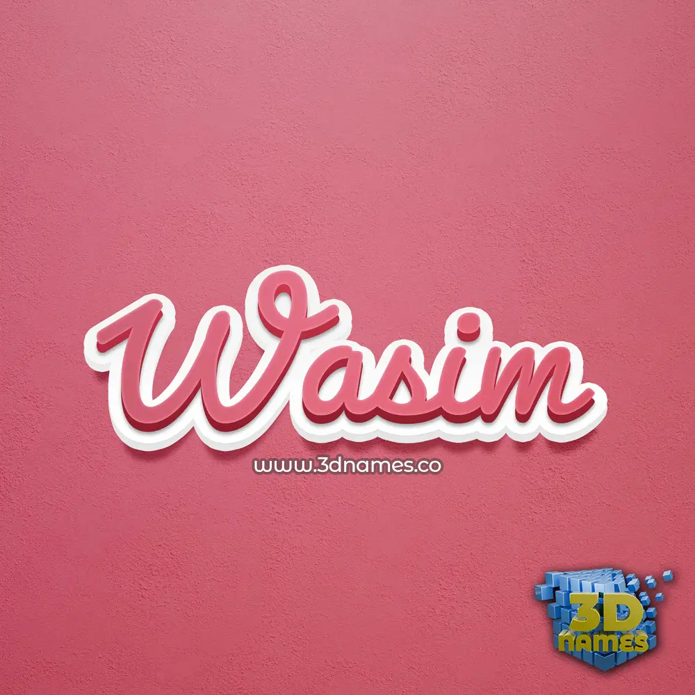 wasim in Red Scribble style - 3D name wallpaper
