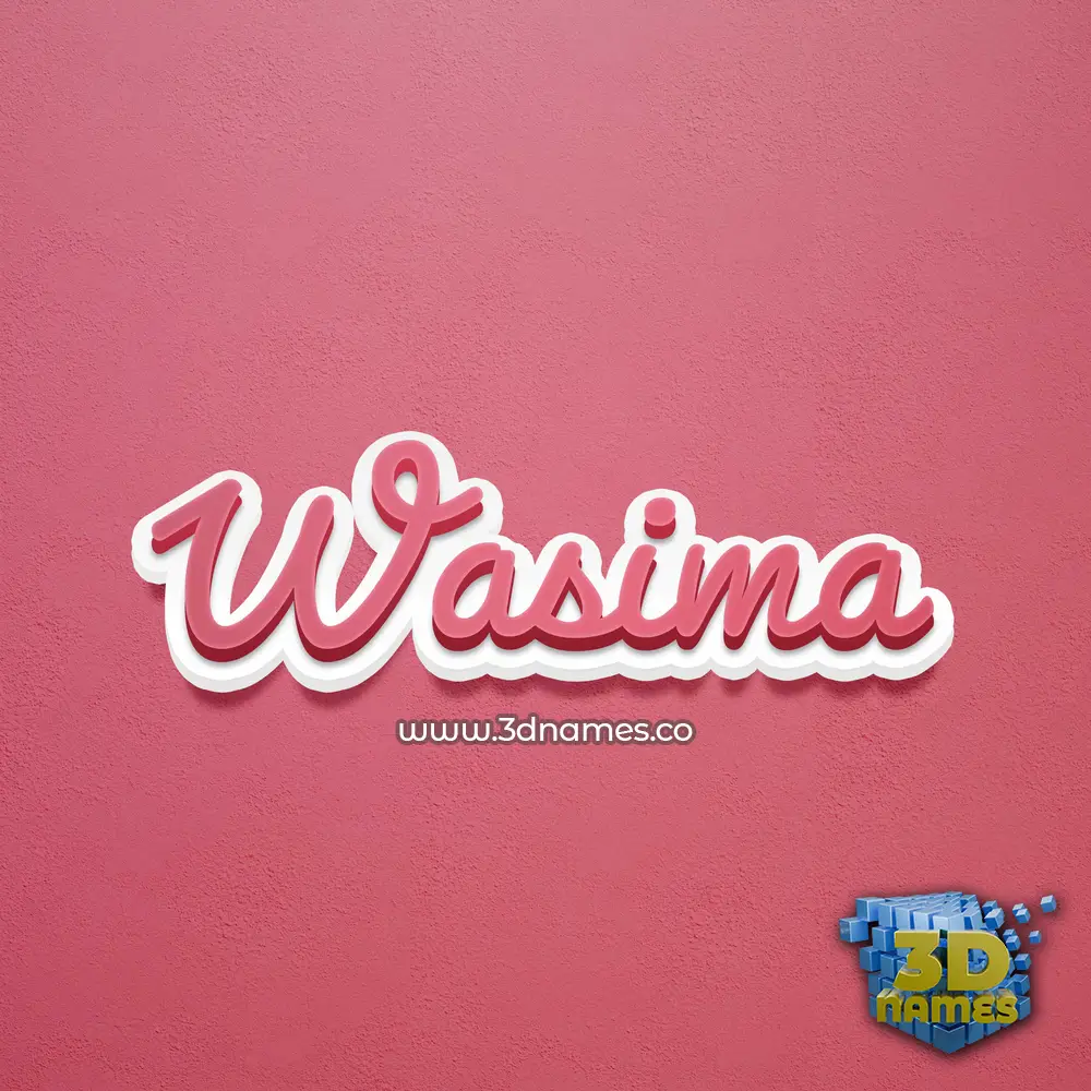 wasima in Red Scribble style - 3D name wallpaper