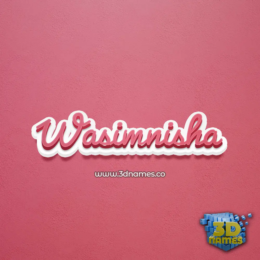 wasimnisha in Red Scribble style - 3D name wallpaper