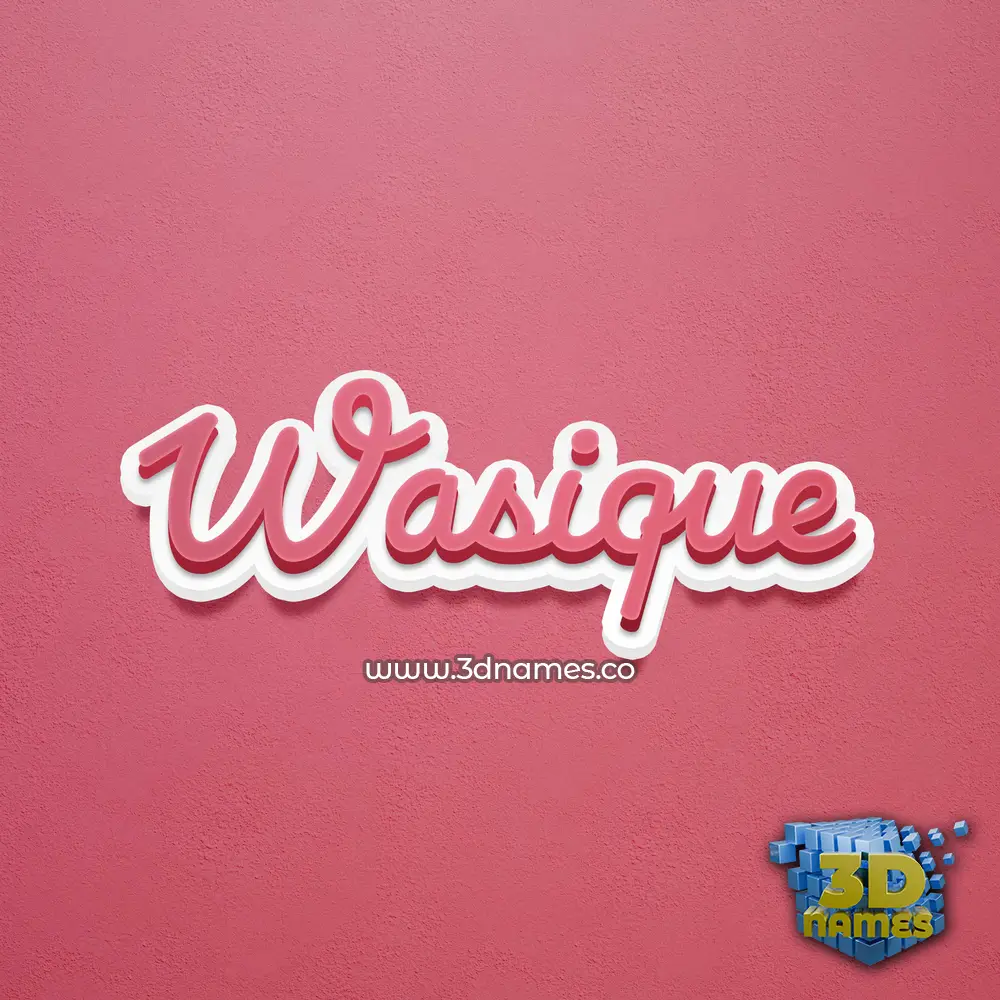 wasique in Red Scribble style - 3D name wallpaper