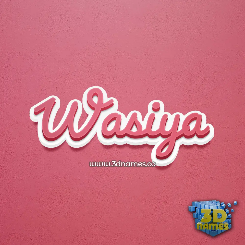 wasiya in Red Scribble style - 3D name wallpaper