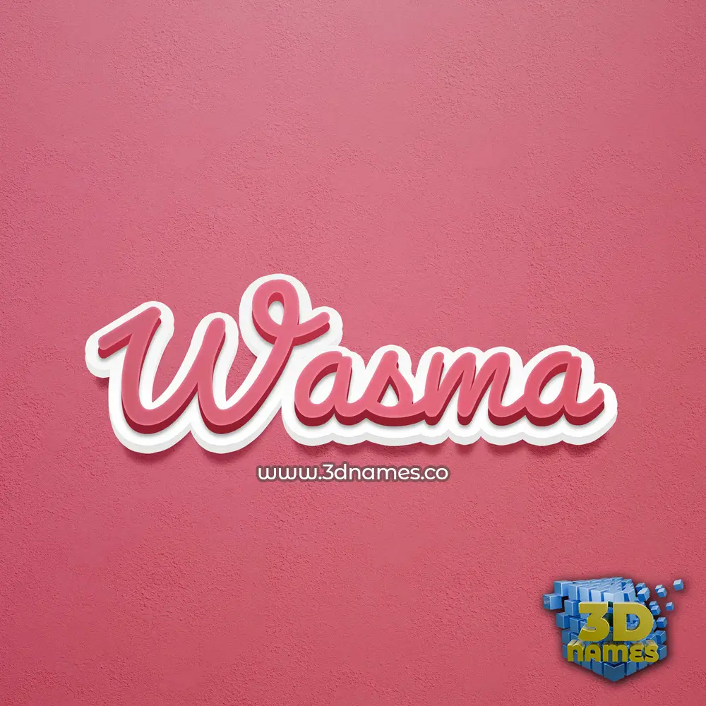 wasma in Red Scribble style - 3D name wallpaper