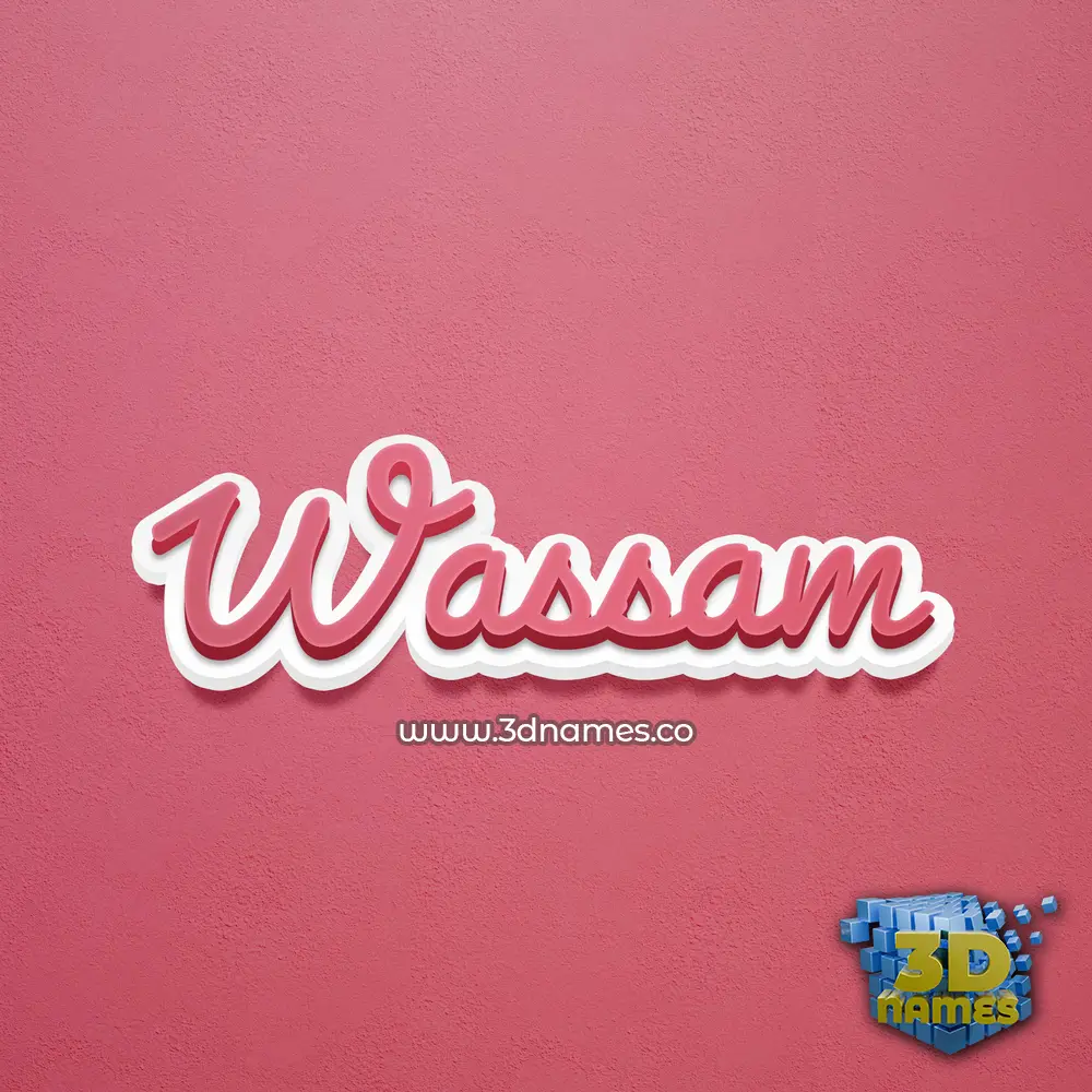wassam in Red Scribble style - 3D name wallpaper
