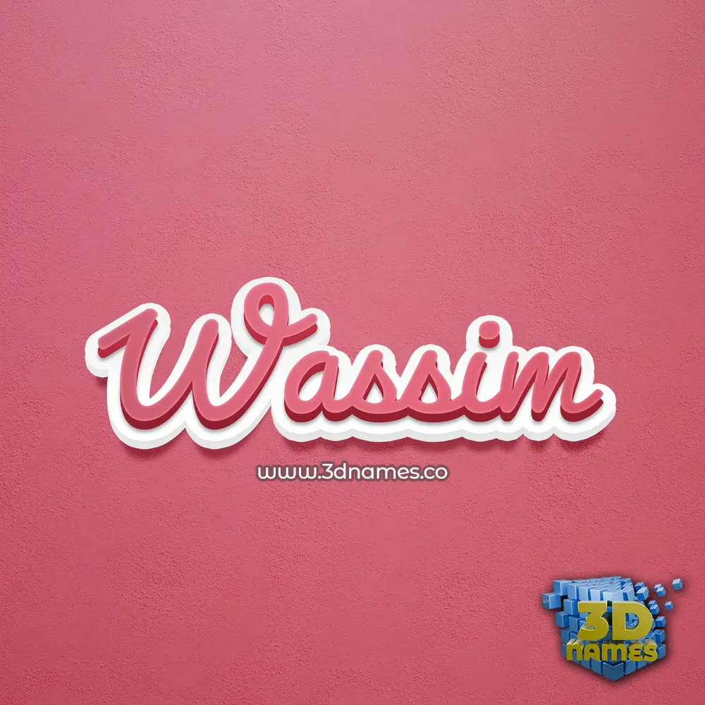 wassim in Red Scribble style - 3D name wallpaper