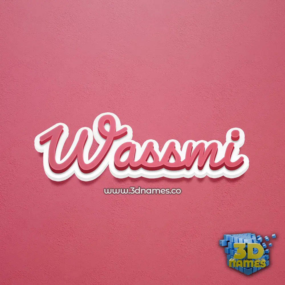 wassmi in Red Scribble style - 3D name wallpaper