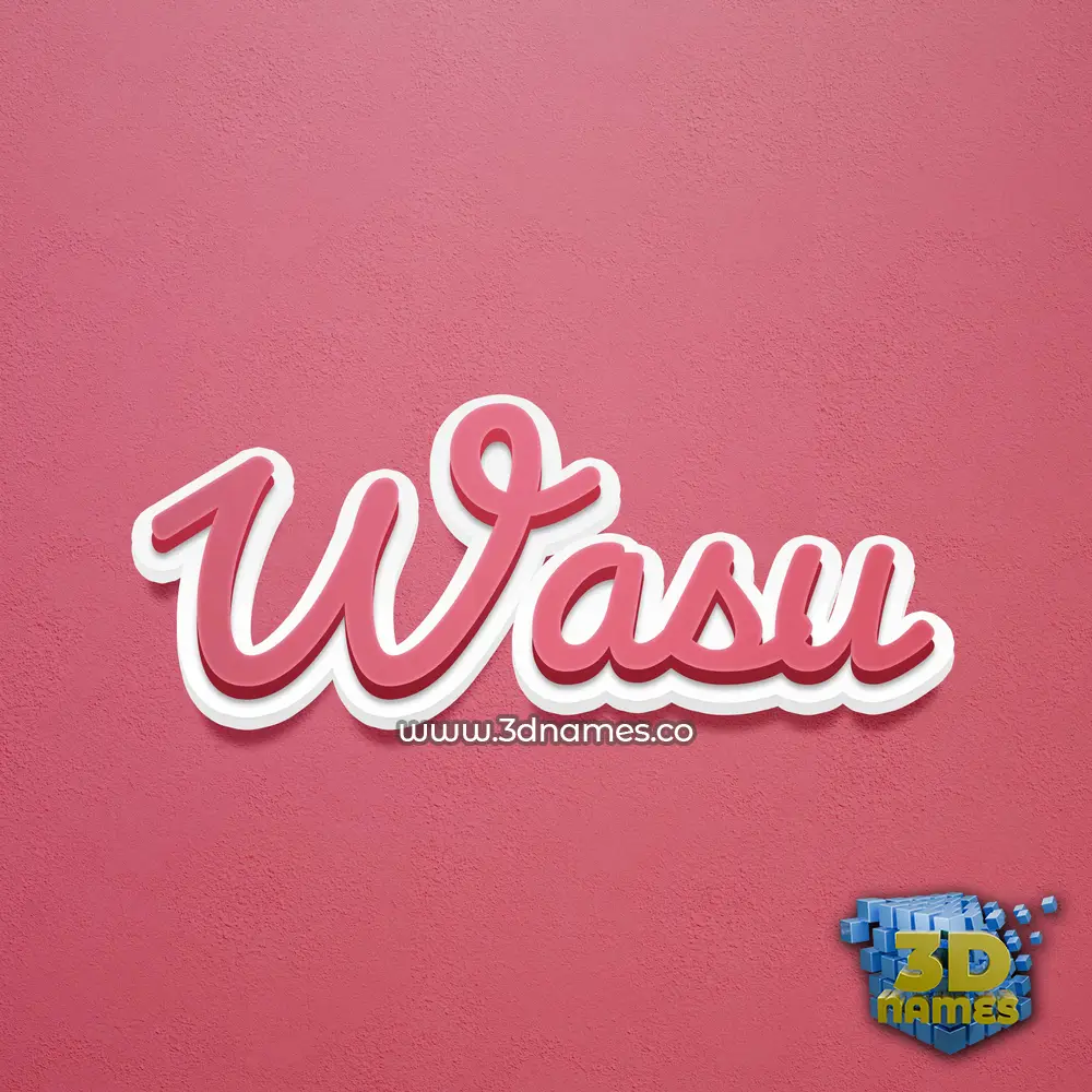 wasu in Red Scribble style - 3D name wallpaper