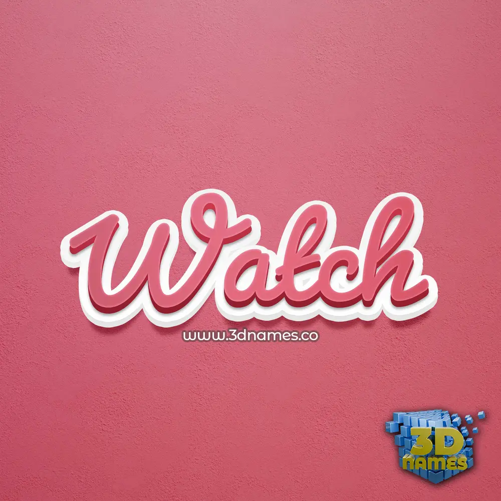 watch in Red Scribble style - 3D name wallpaper