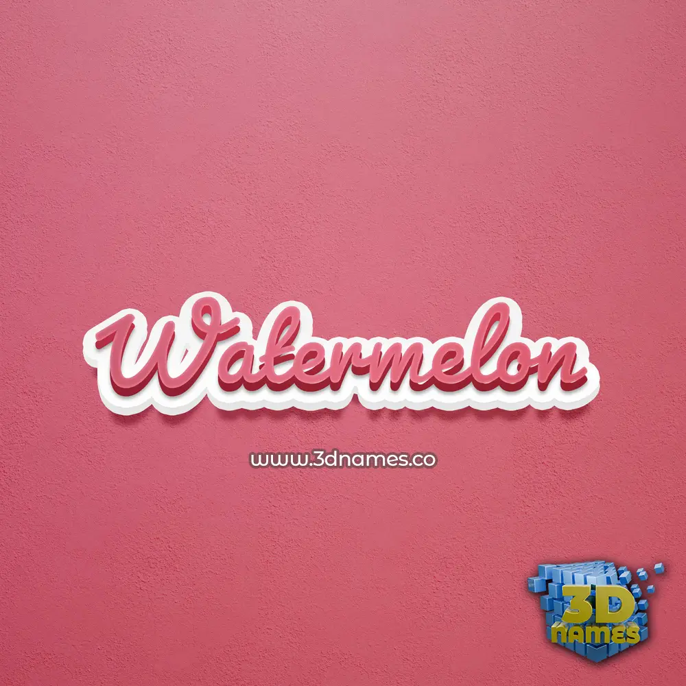 watermelon in Red Scribble style - 3D name wallpaper