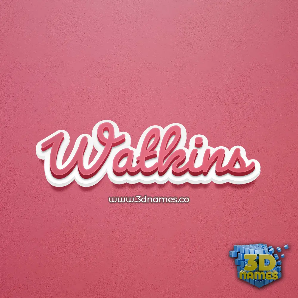 watkins in Red Scribble style - 3D name wallpaper